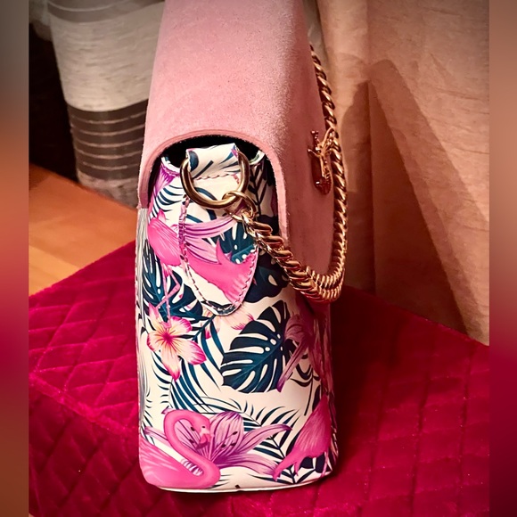 New NWT MADE IN ITALY VERA PELLE GENUINE LEATHER LILAC PINK FLAMINGO PURSE - Picture 10 of 15